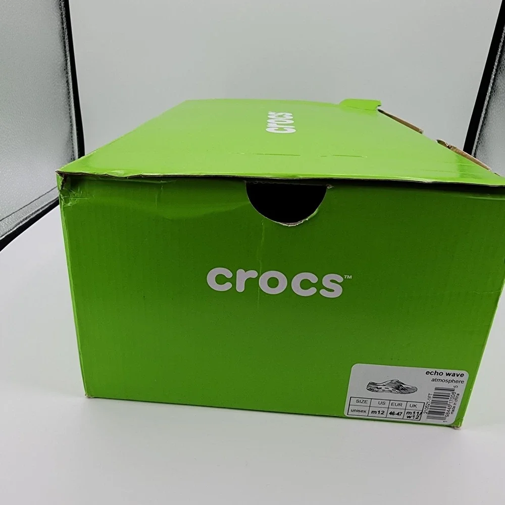Crocs Echo Wave Mens Size 12 Atmosphere‎ Lime Punch Clog 210521-1FT NEW in Box